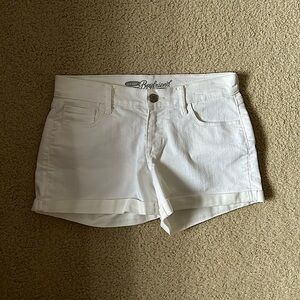 White denim shorts